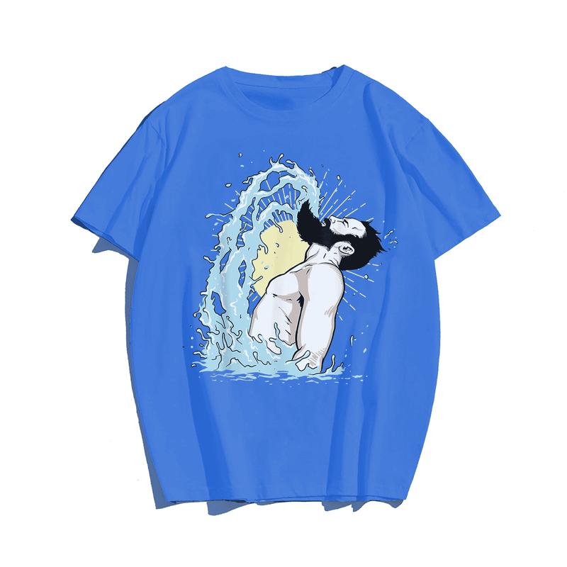 Beard Men T-Shirt, Plus Size Oversize T-shirt for Big & Tall Man 1XL-9XL