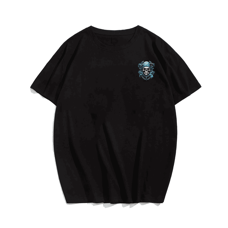 Pirates Skull T-Shirt, Oversized T-Shirt for Big and Tall