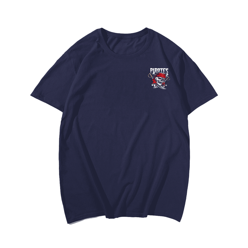 Pirates Skull with Sword T-Shirt, Oversized T-Shirt for Big and Tall