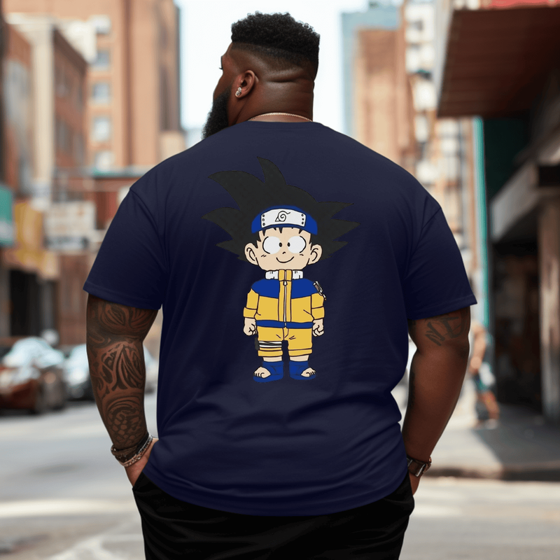 GOKU x Narutó Anime Plus Size Men T-Shirt