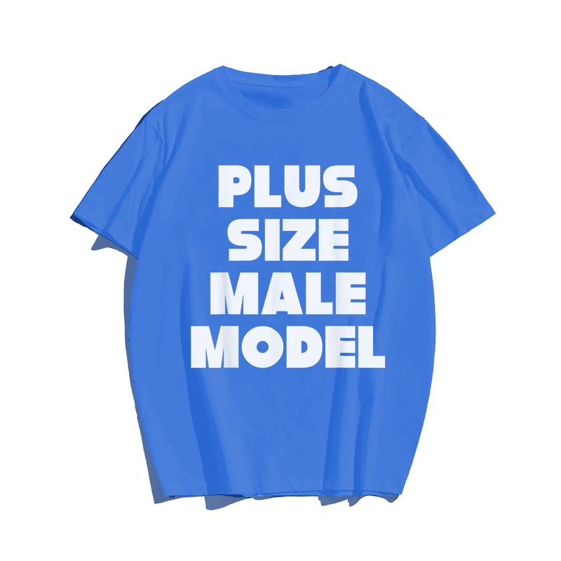 Plus Size Male Model T-shirt for Men, Oversize Plus Size Big & Tall Man Clothing