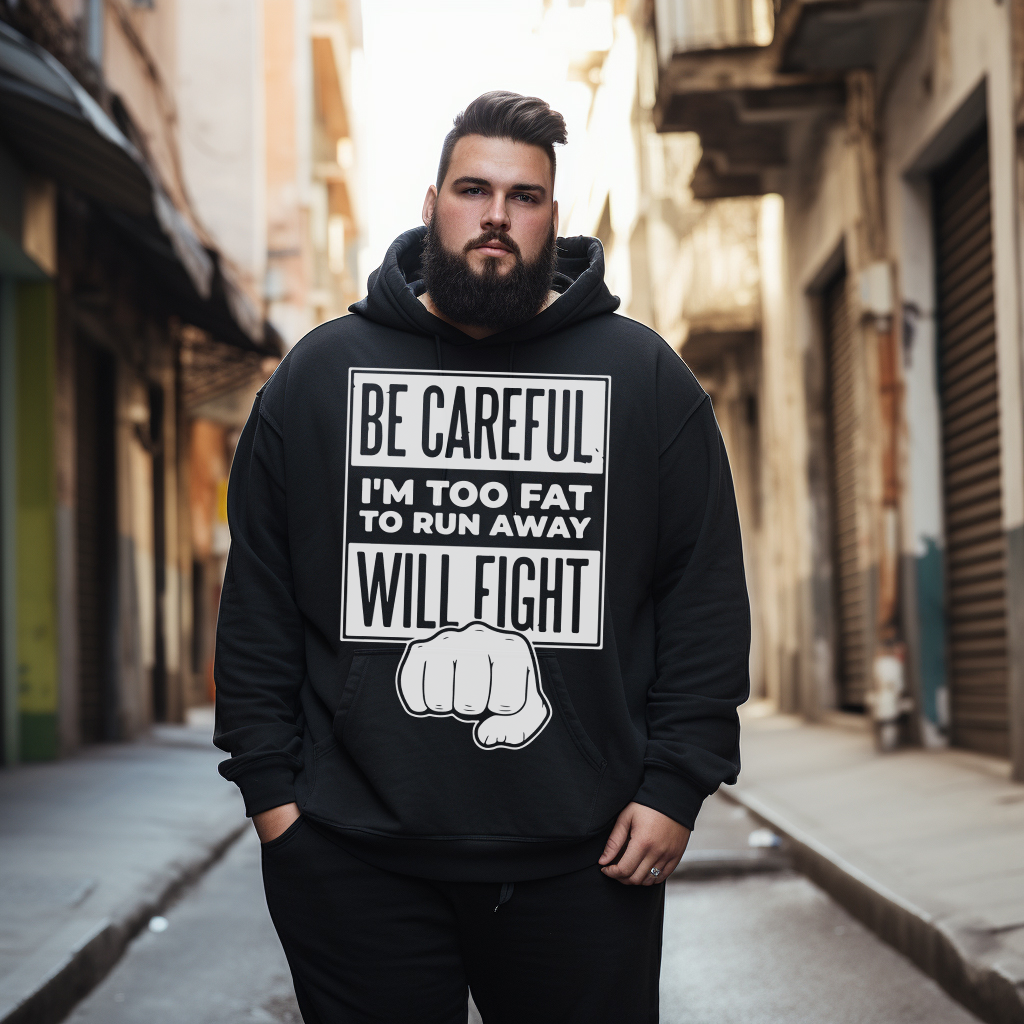 Fat Will Fight Men's Plus Size Hoodie