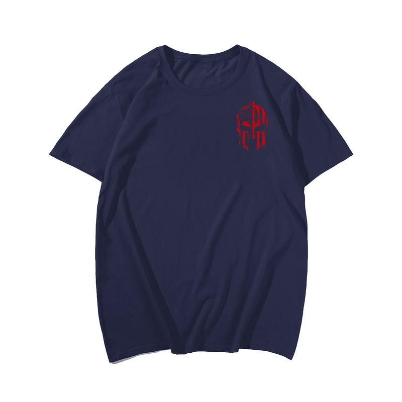 Red Warrior Skull Banner Plus Size T-Shirt