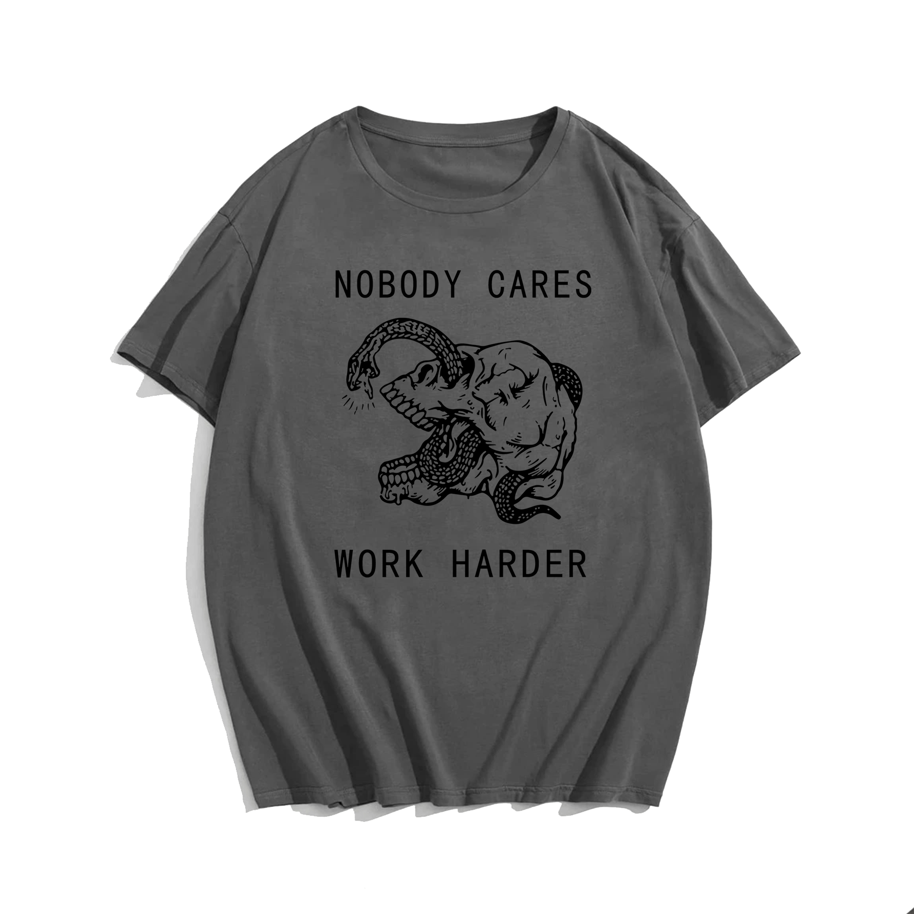 Nobody Cares Work Harder Skull T-Shirts