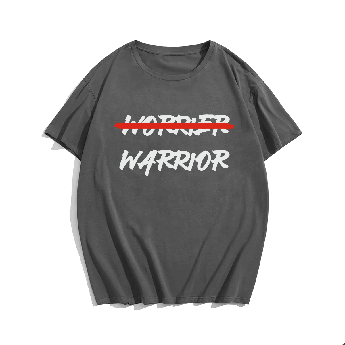 Warrior Not Worrier T-shirt for Men, Oversize Plus Size Big & Tall Man Clothing