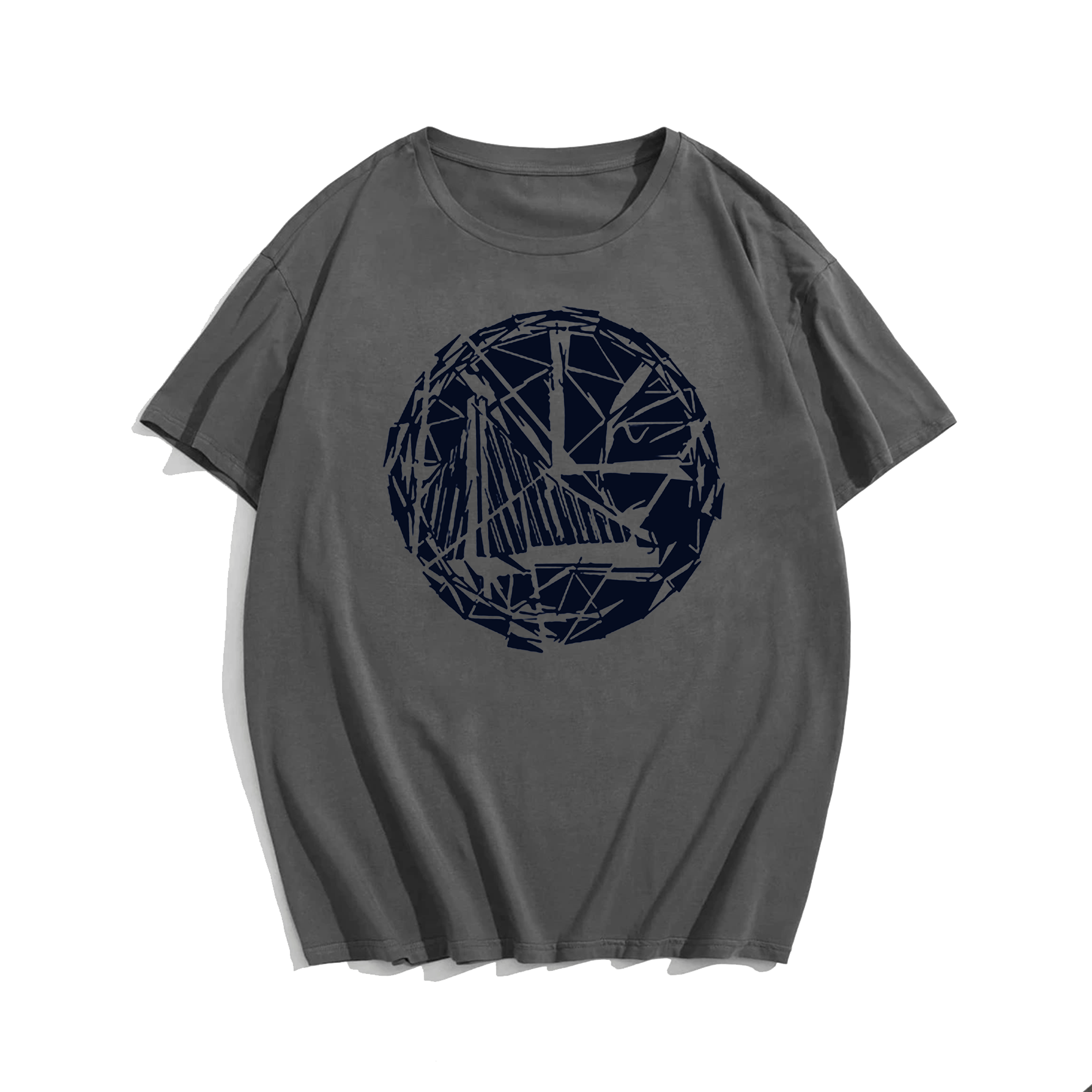 Creative Hand-painted Cotton T-shirt, Creative Men Plus Size Oversize T-shirt for Big & Tall Man