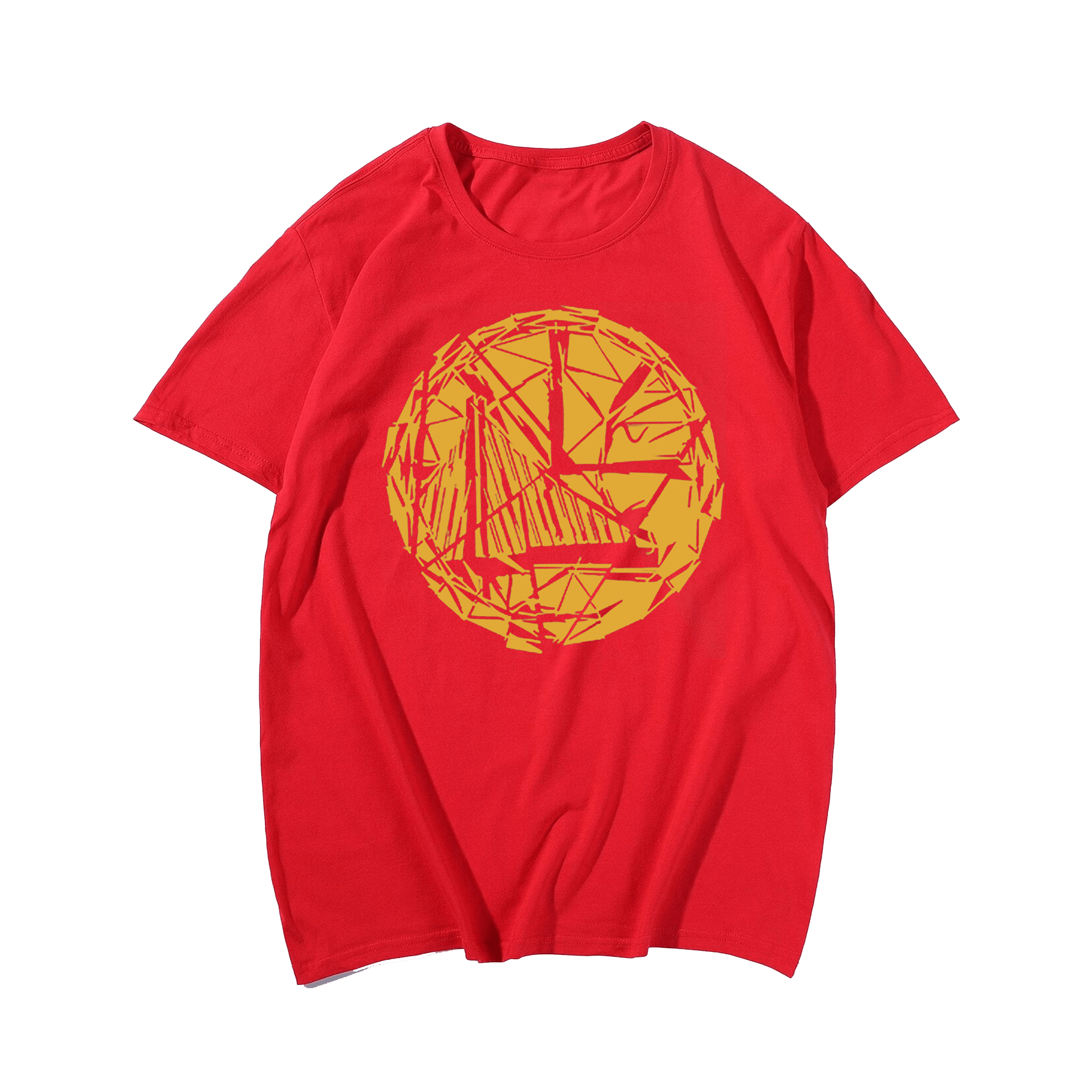 Creative Hand-painted Cotton T-shirt, Creative Men Plus Size Oversize T-shirt for Big & Tall Man