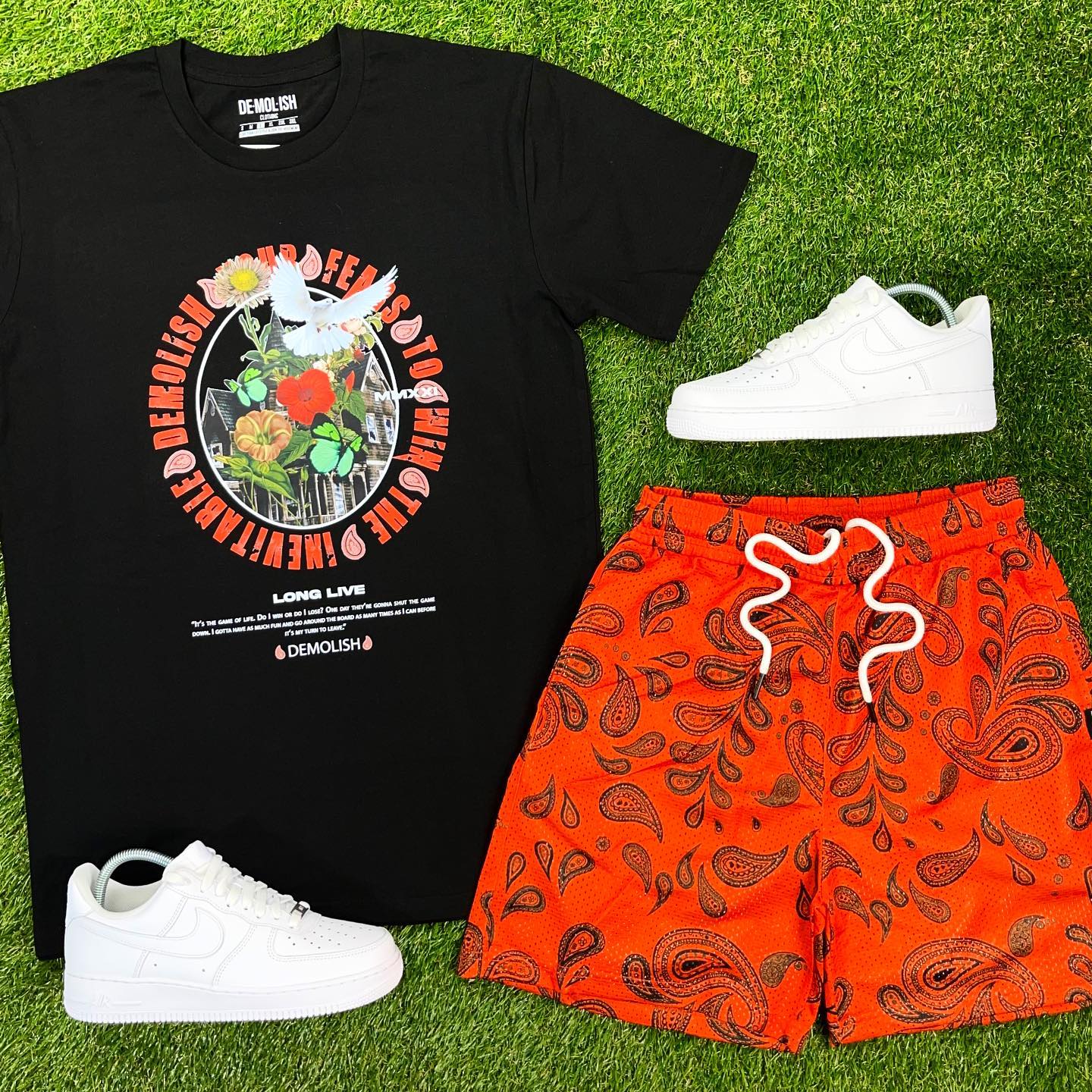Fashion Casual Short Sleeve Printed Shorts Big Size Sets