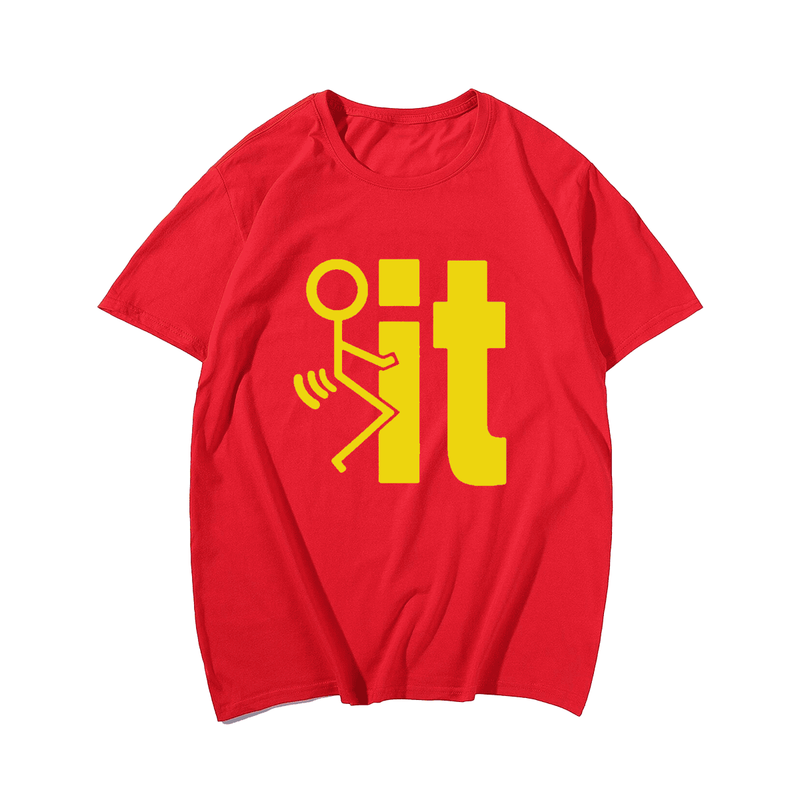 F*ck It T-Shirt, Men Plus Size Oversize T-shirt for Big & Tall Man