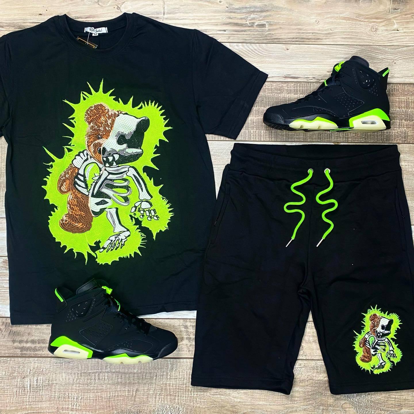 Fashion Casual Print Short Sleeve Shorts Big Size Sets