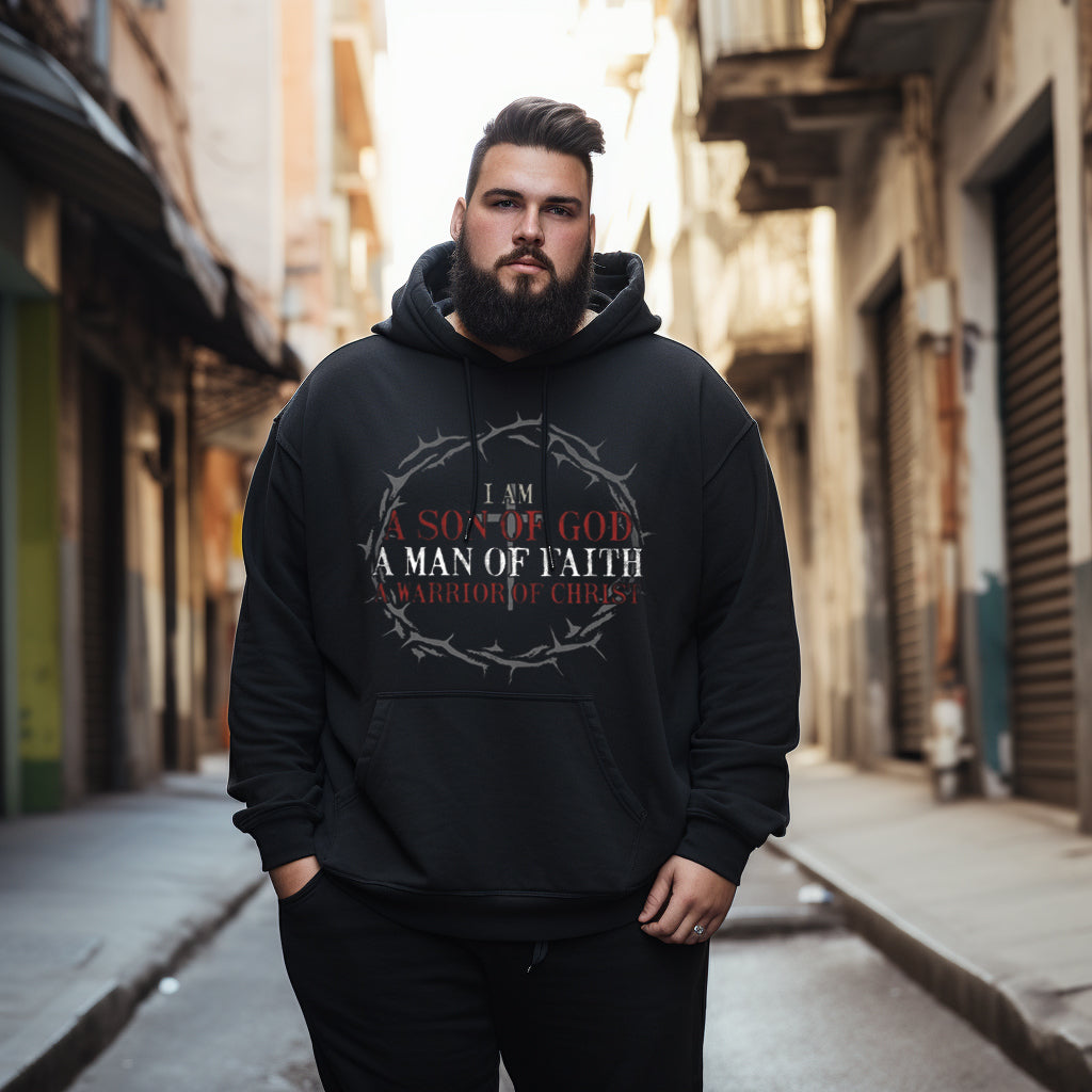 I'm a Son Of God Cross Graphic Men's Plus Size Hoodie