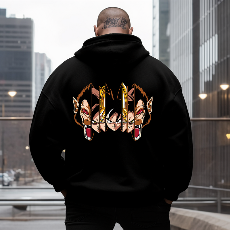 Saiyan Forms Men Anime Graphic Men's Racking Rounds Plus Size Hoodie