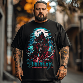 Harbringer Halloween T-Shirt, Plus Size Oversize T-shirt for Big & Tall Man