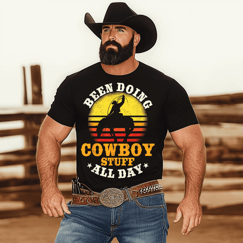 Ranch T-Shirt, Men Plus Size Oversize T-shirt for Big & Tall Man