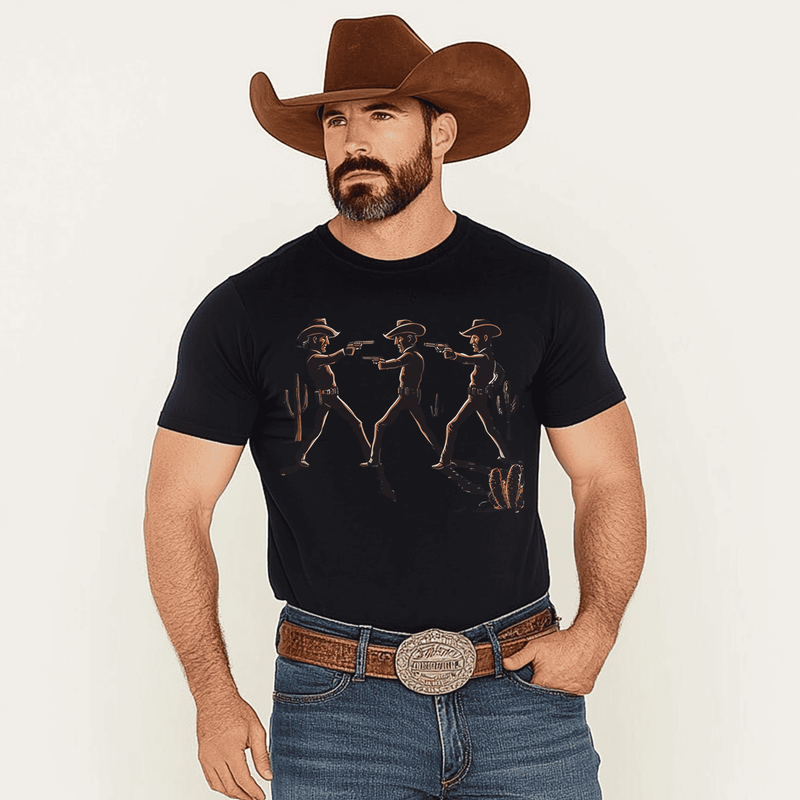 Cowboys Graphic T-Shirt, Men Plus Size Oversize T-shirt for Big & Tall Man