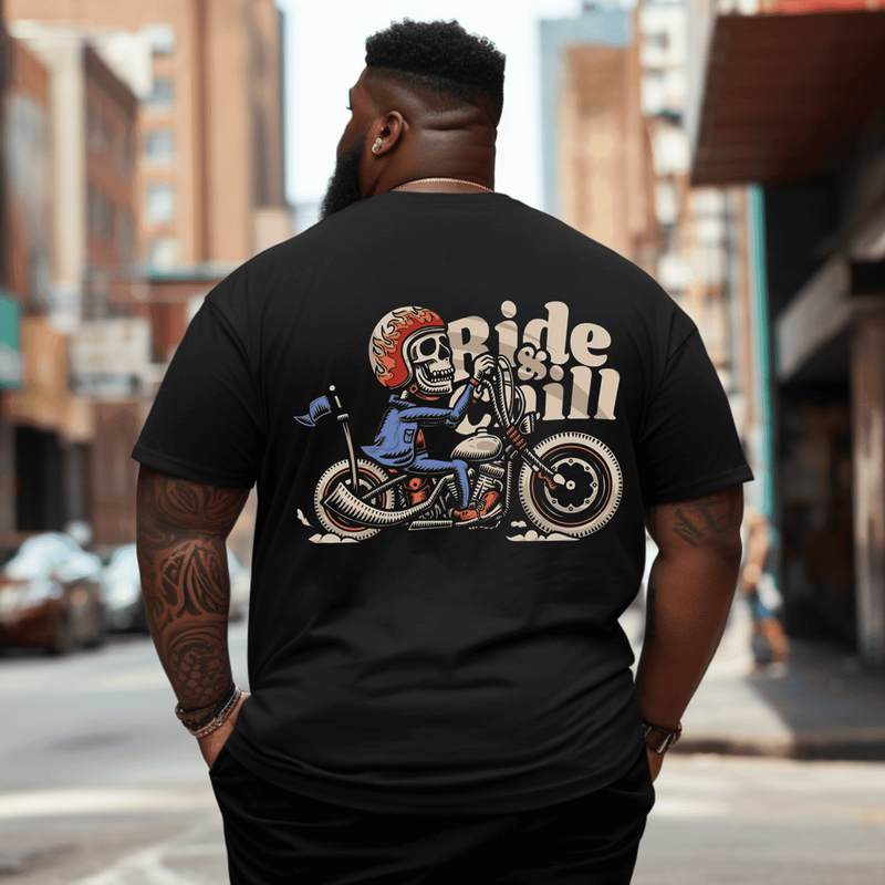 Ride & Chill Men T-Shirt OverSize Plus Size Man Clothing 1XL-9XL