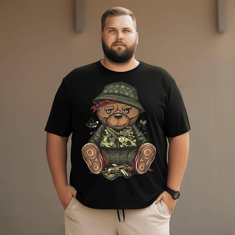 Bear T-Shirt, Plus Size T-shirt for Men