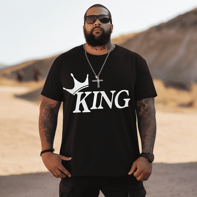 King T-Shirt, Plus Size Oversize T-shirt for Big & Tall Man