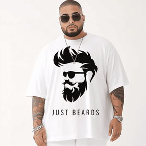 Just Beards T-Shirt, Plus Size Oversize T-shirt for Big & Tall Man