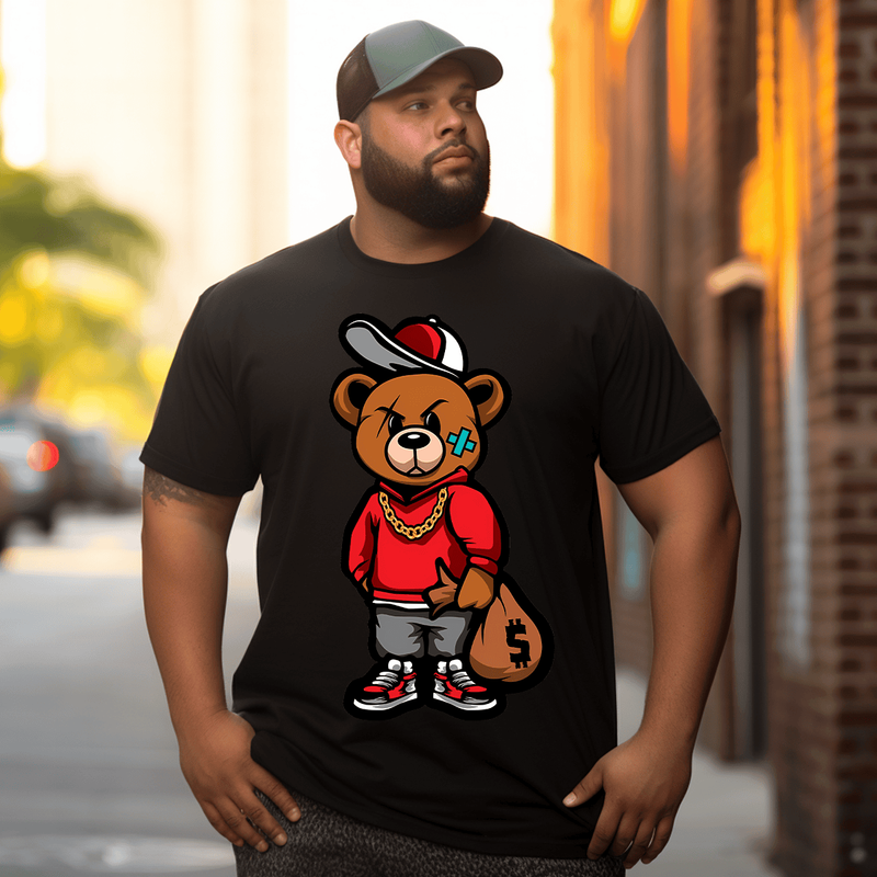 Pirate Bear T-Shirt, Plus Size T-shirt for Men