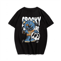 Spooky Bear With Skull Men Plus Size T Shirt, Plus Size Oversize T-shirt for Big & Tall Man