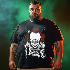 Time to Float Halloween T-Shirt, Plus Size Oversize T-shirt for Big & Tall Man