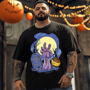 Horror Zombie Halloween Hand Halloween Men T-Shirt, Plus Size Oversize T-shirt for Big & Tall Man