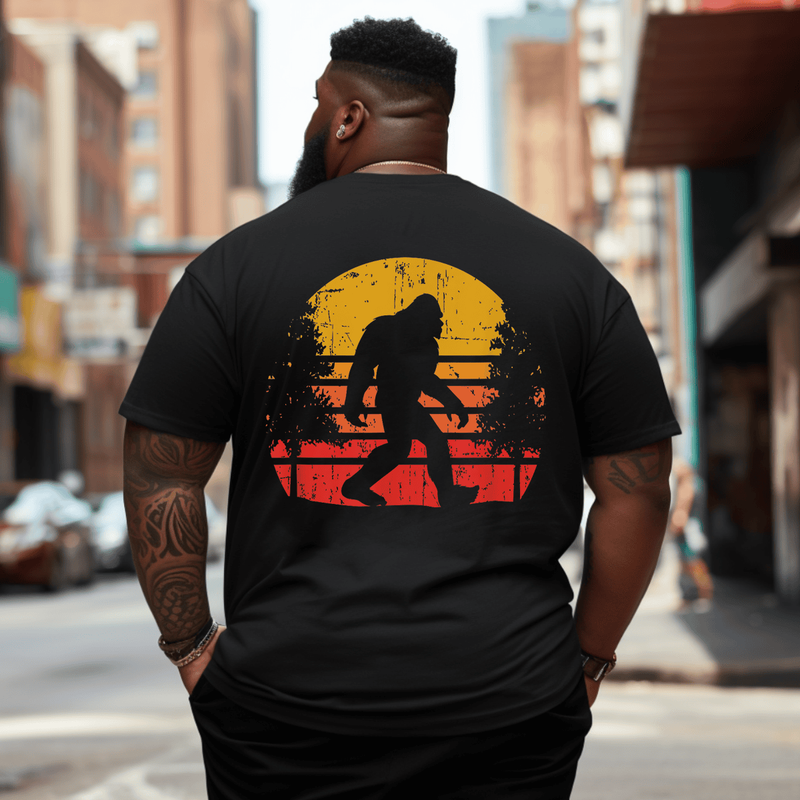 Not All Who Wander Are Lost Bigfoot 2# T-Shirt, Men Plus Size T-shirt