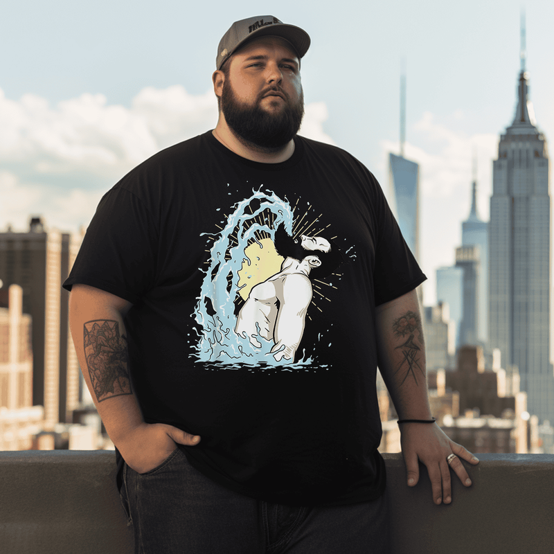 Beard Men T-Shirt, Plus Size Oversize T-shirt for Big & Tall Man 1XL-9XL