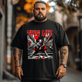 Clown Halloween T-Shirt, Plus Size Oversize T-shirt for Big & Tall Man