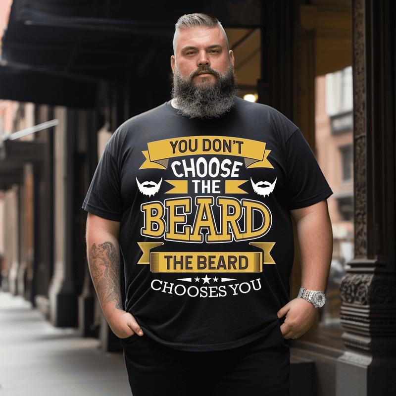 Beard Man T-Shirt, Oversized T-Shirt for Big and Tall