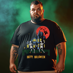 Happy Halloween T-Shirt, Plus Size Oversize T-shirt for Big & Tall Man