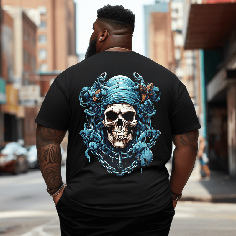 Pirates Skull T-Shirt, Oversized T-Shirt for Big and Tall