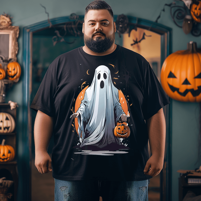 Halloween Ghost 2# T-Shirt, Plus Size Oversize T-shirt for Big & Tall Man