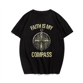 Faith Is My Compass Fashion Men T Shirt, Plus Size Oversize T-shirt for Big & Tall Man