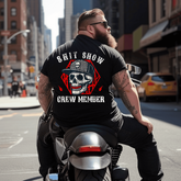 Shit Show Crew Member Skull Boss Manager Skeleton T-Shirt, Plus Size Oversized T-Shirt for Man
