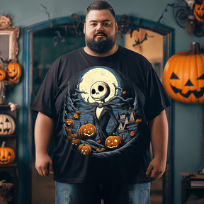 Nightmare Halloween T-Shirt, Plus Size Oversize T-shirt for Big & Tall Man