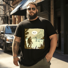 Funny Bigfoot Sasquatch T-Shirt, Plus Size Oversize T-shirt for Big & Tall Man