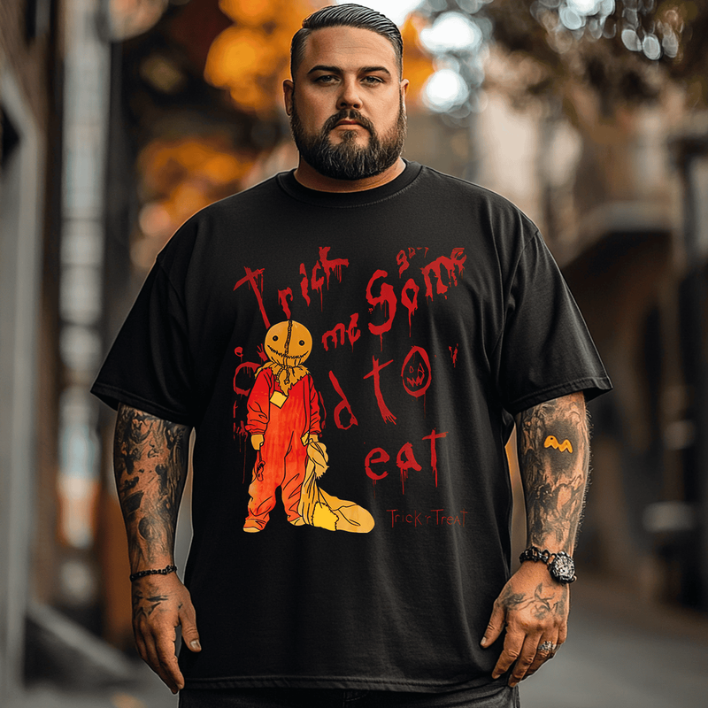 Horror Trick 'r Treat Halloween T-Shirt, Plus Size Oversize T-shirt for Big & Tall Man