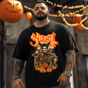 Great Pumpkin Halloween T-Shirt, Plus Size Oversize T-shirt for Big & Tall Man