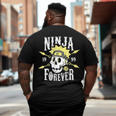 Ninja Forever Men Anime Graphic T-Shirt, Oversized T-Shirt for Big and Tall