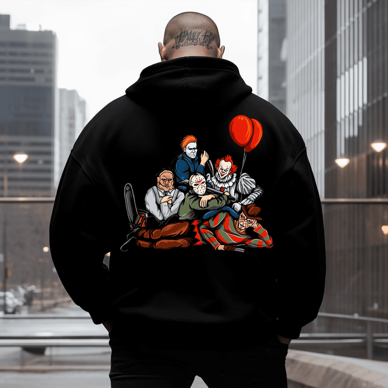 Horror Movie Party Men's Plus Size Hoodie