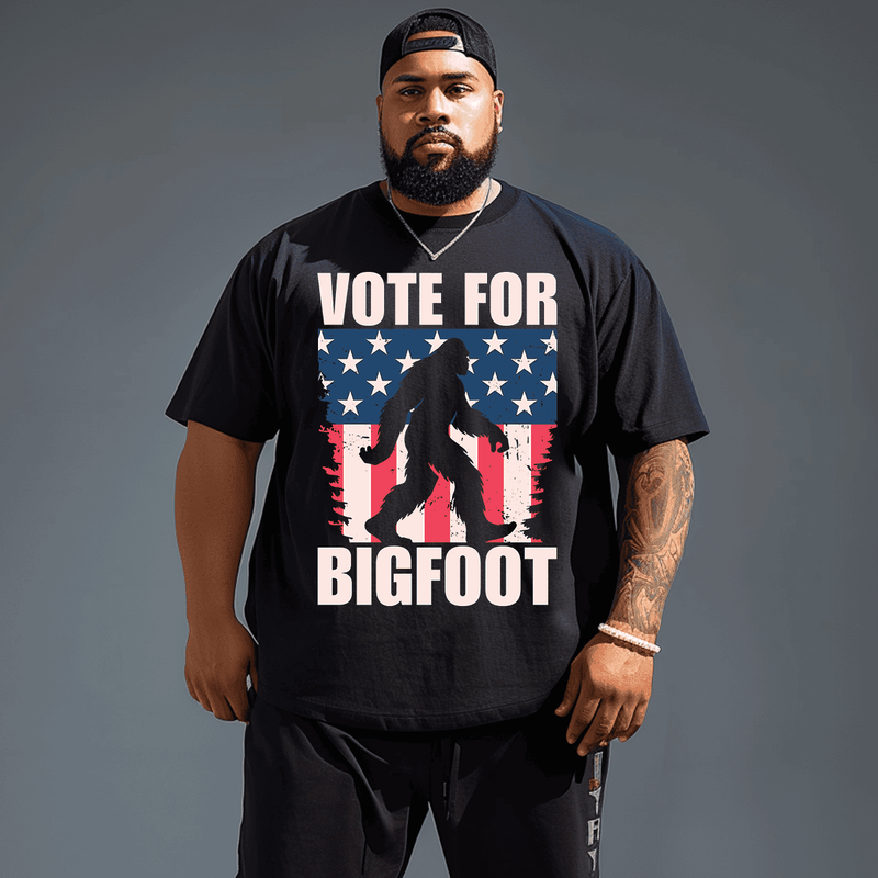 Bigfoot Men T-Shirt, Plus Size Oversize T-shirt for Big & Tall Man