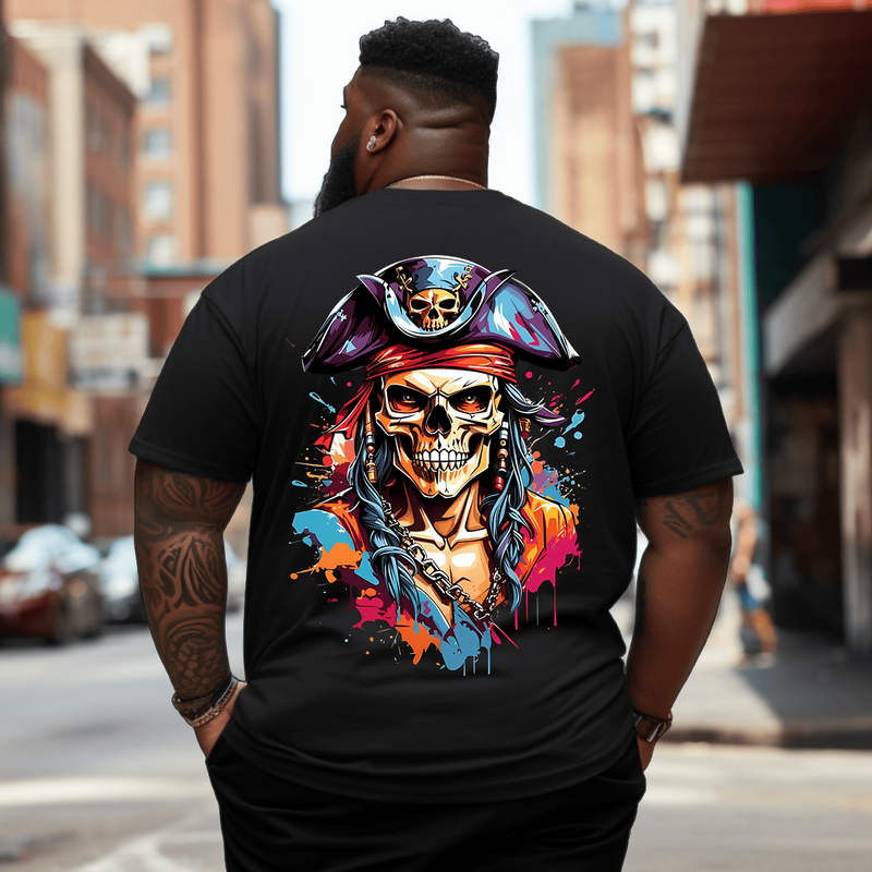 Pirate skull 2# T-Shirt, Oversized T-Shirt for Big and Tall
