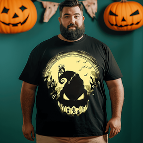 Horror Nightmare Halloween T-Shirt, Plus Size Oversize T-shirt for Big & Tall Man