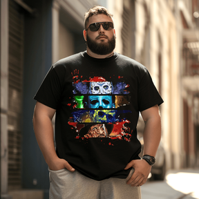 Halloween Friends Men T-Shirt, Plus Size Oversize T-shirt for Big & Tall Man