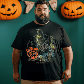 The Return Of Death Horror Halloween Men T-Shirt, Plus Size Oversize T-shirt for Big & Tall Man