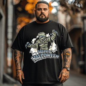 Horror Halloween Mummy T-Shirt, Plus Size Oversize T-shirt for Big & Tall Man