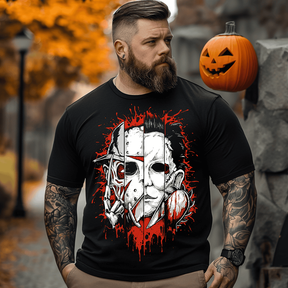 Horror Movies 3# Halloween T-Shirt, Plus Size Oversize T-shirt for Big & Tall Man