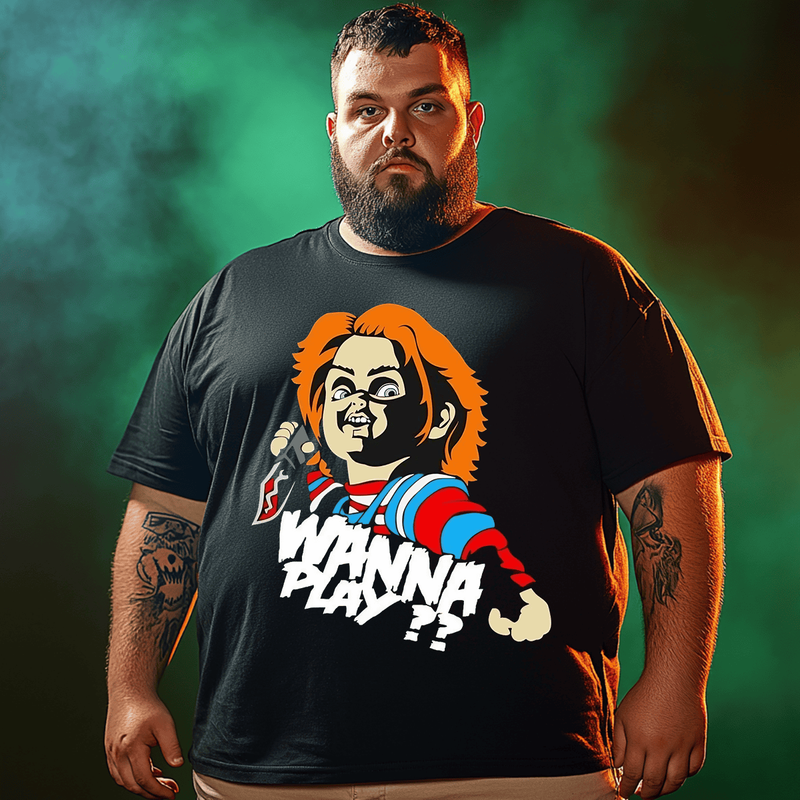 Horror Movies 3# Halloween T-Shirt, Plus Size Oversize T-shirt for Big & Tall Man